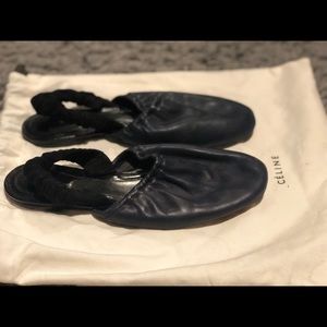 Celine Ballerina Leather Slingback Flats